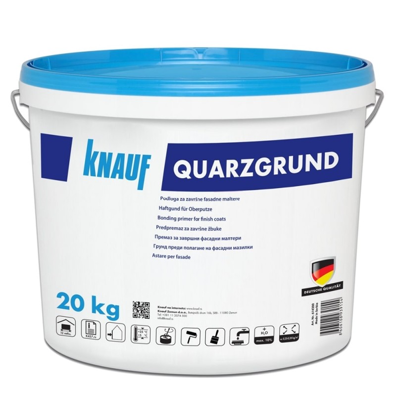 Contact primer for facade plaster KNAUF QUARTZGRUND 20 kg. Contact primer for facade plaster KNAUF QUARTZGRUND 20 kg.